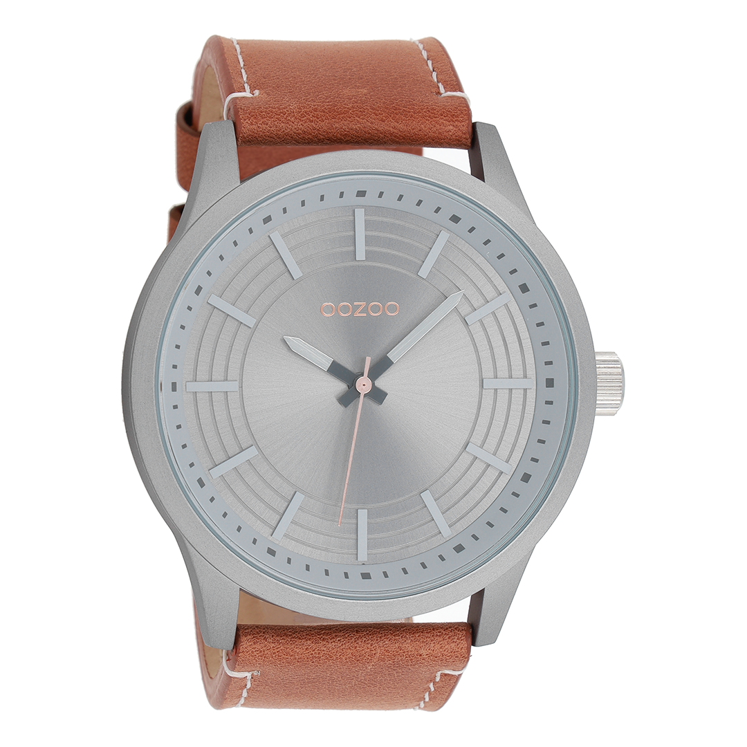 Titanium OOZOO horloge met cognac leren band - C9076