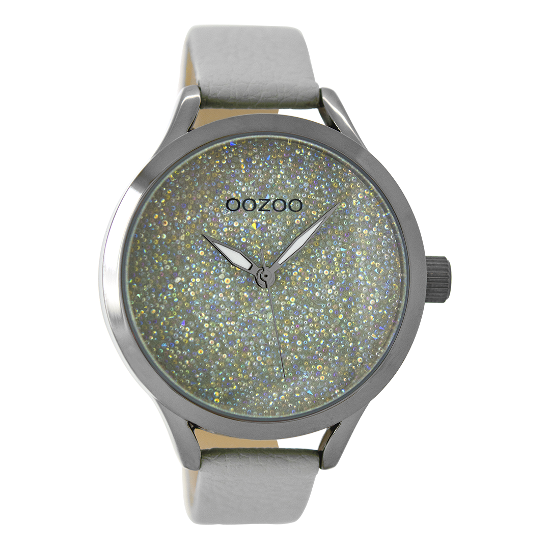 Titanium OOZOO horloge met steengrijze leren band - C9125