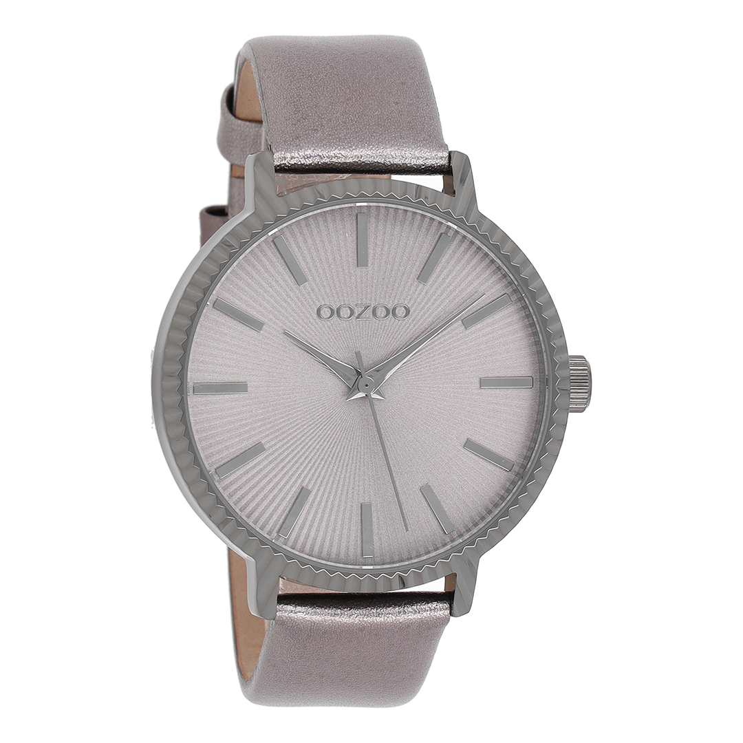 Titanium OOZOO horloge met zilverkleurige leren band - C9198