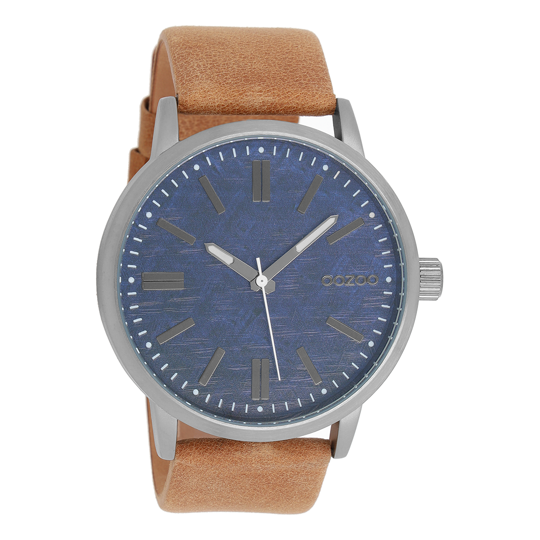 Titanium OOZOO horloge met camel leren band - C9406