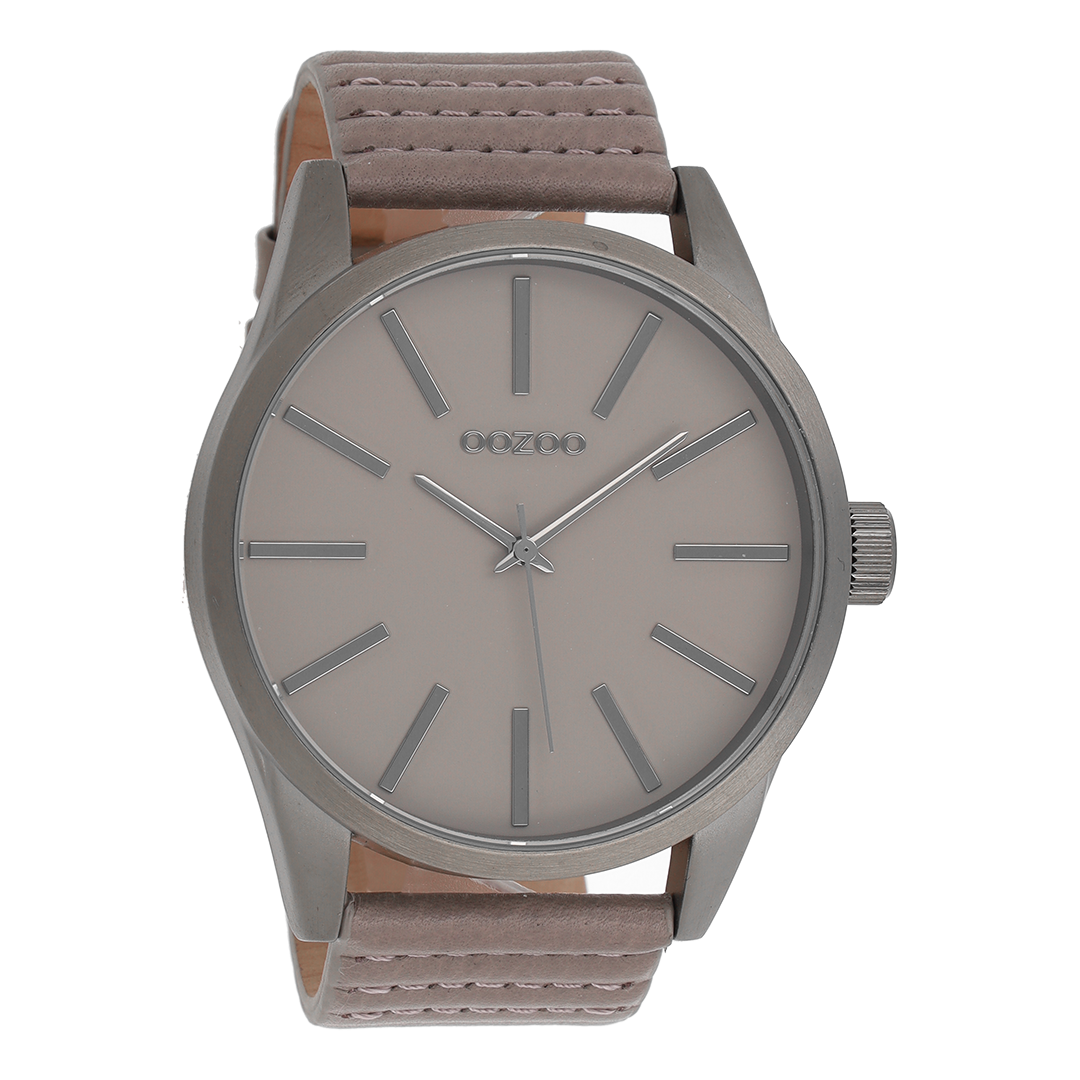 Titanium OOZOO horloge met taupe leren band - C9411