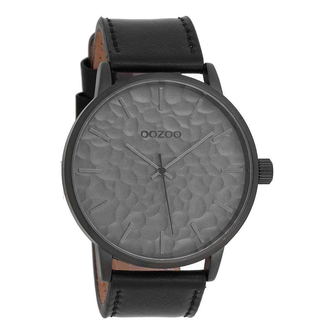 Black OOZOO watch with leather strap - C9444