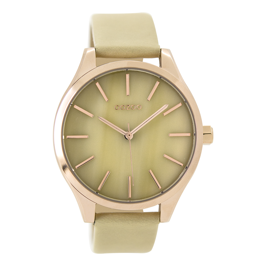 Rosé goudkleurige OOZOO horloge met zand leren band - C9500