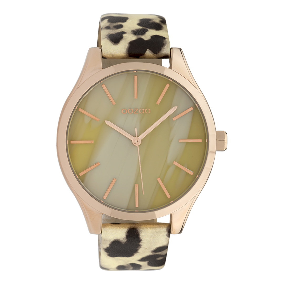 Rosé goudkleurige OOZOO horloge met zand leren band - C9790