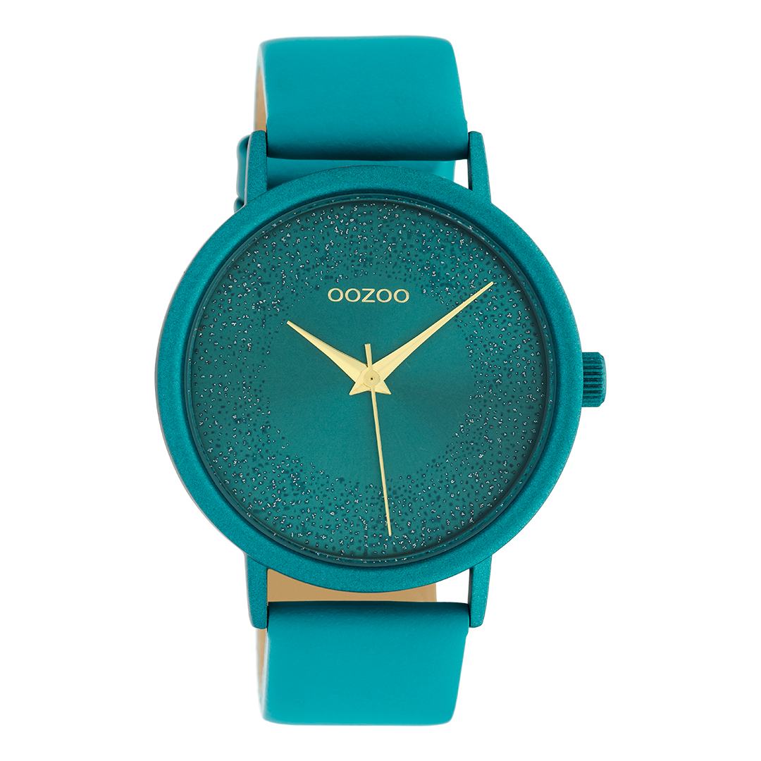 Viridian green OOZOO watch with leather strap - C10581