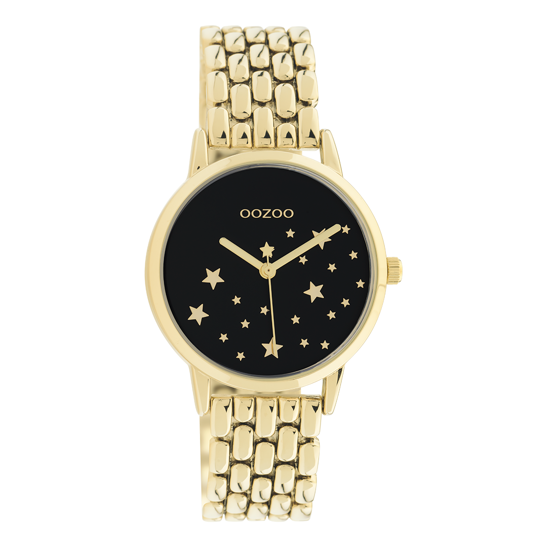 Goudkleurige OOZOO horloge met roestvrijstalen armband - C11029