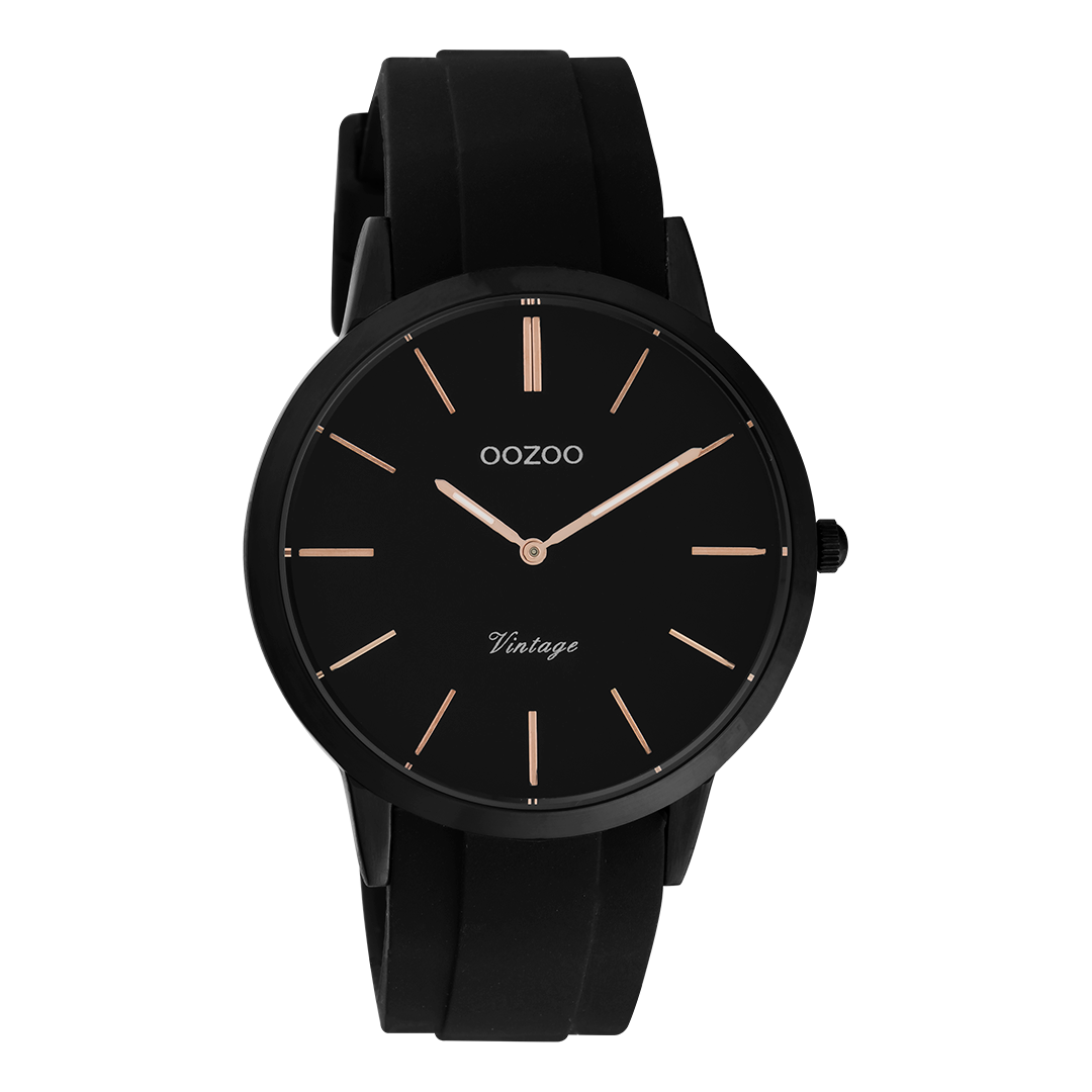 Black OOZOO watch with rubber strap - C20174