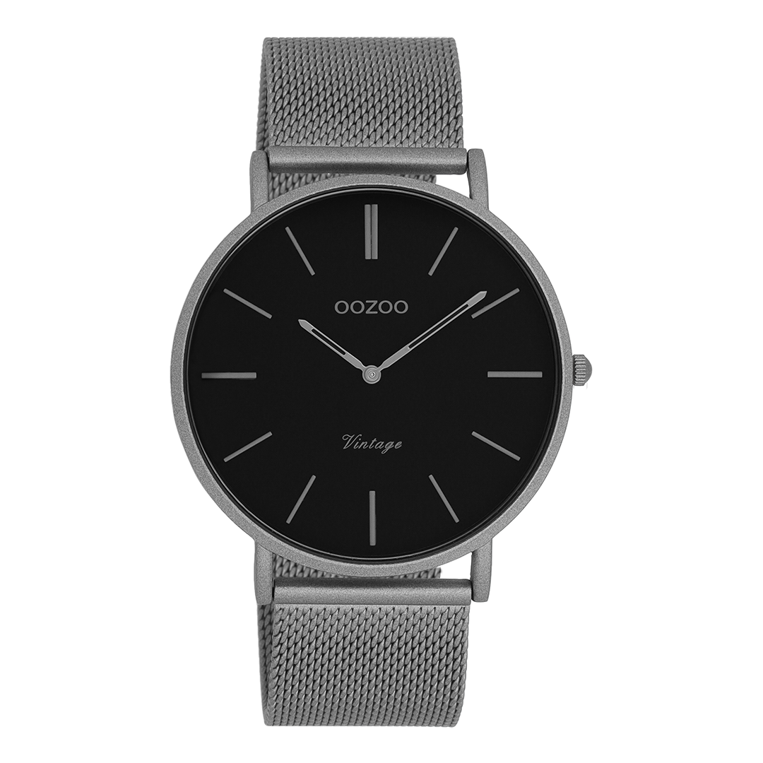 Titanium OOZOO watch with metal mesh bracelet - C9928